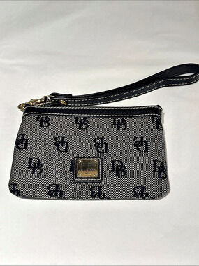 Dooney & Bourke Monogram Wristlet in Black & Brown